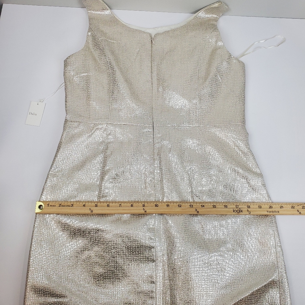 Dalia Pocked Silver Sleeveless Cocktail Dress Size 12 Womens Front pockets NWT - Picture 15 of 15